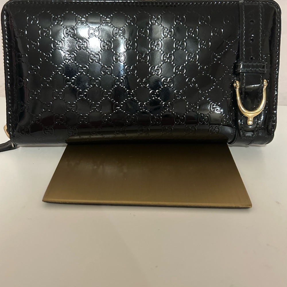 ❌❌❌SOLD❌❌❌Microssima Gucci Black Patent Leather Wallet